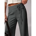 thumbnail image 2 of Women's Low Waist Wide Leg Pants, Double Waistband Tie Flowy Trousers for Vacation, Beach, Everyday & Casual Wear, 2 of 5