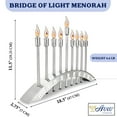 thumbnail image 3 of Aviv Judaica Hanukkah Electric Menorah Brushed Stainless Steel with Flickering Flame Bulbs Menorah Candles 9 Branch Hanukkiah for Chuanukah Lights Decor, 3 of 6