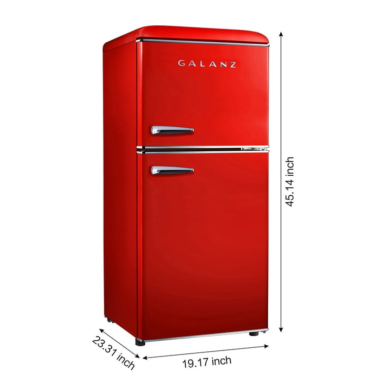 Galanz 4.0 cu ft Retro Two Door Refrigerator, Black 