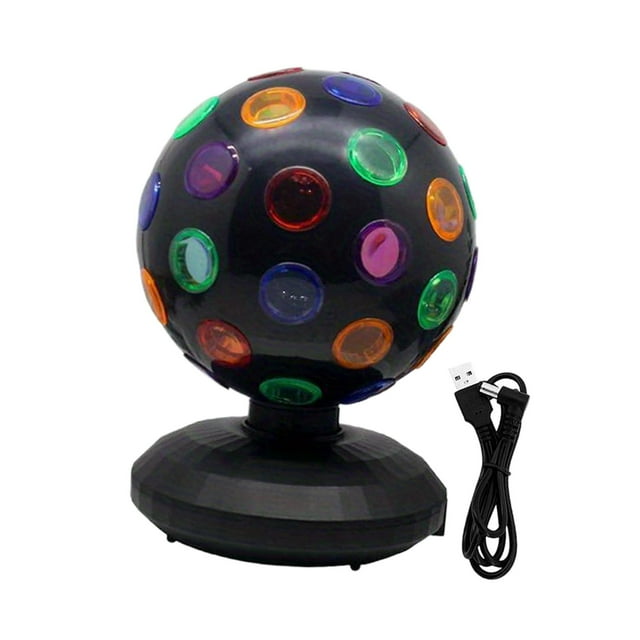 Lámpara De Bola De Discoteca Luz Estroboscópica LED RGB Portátil Para Escenarios Sala Feliz Cumpleaos Negro