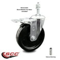 thumbnail image 2 of 5 Inch Phenolic Swivel 3/8 Inch Threaded Stem Caster with Total Lock Brake SCC, 2 of 2