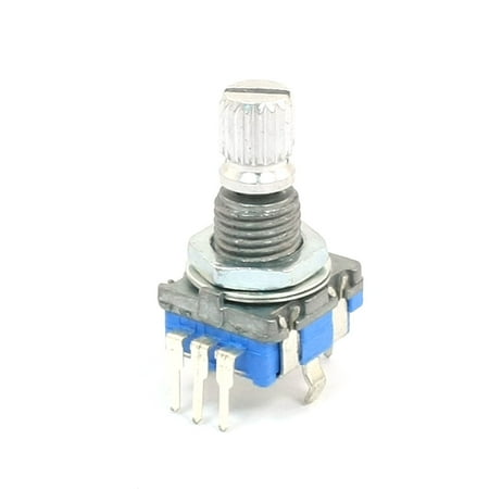360 Push Rail - 6mm Knurled Shaft 20 Position 360 Degree Rotary Encoder w Push Button Switch