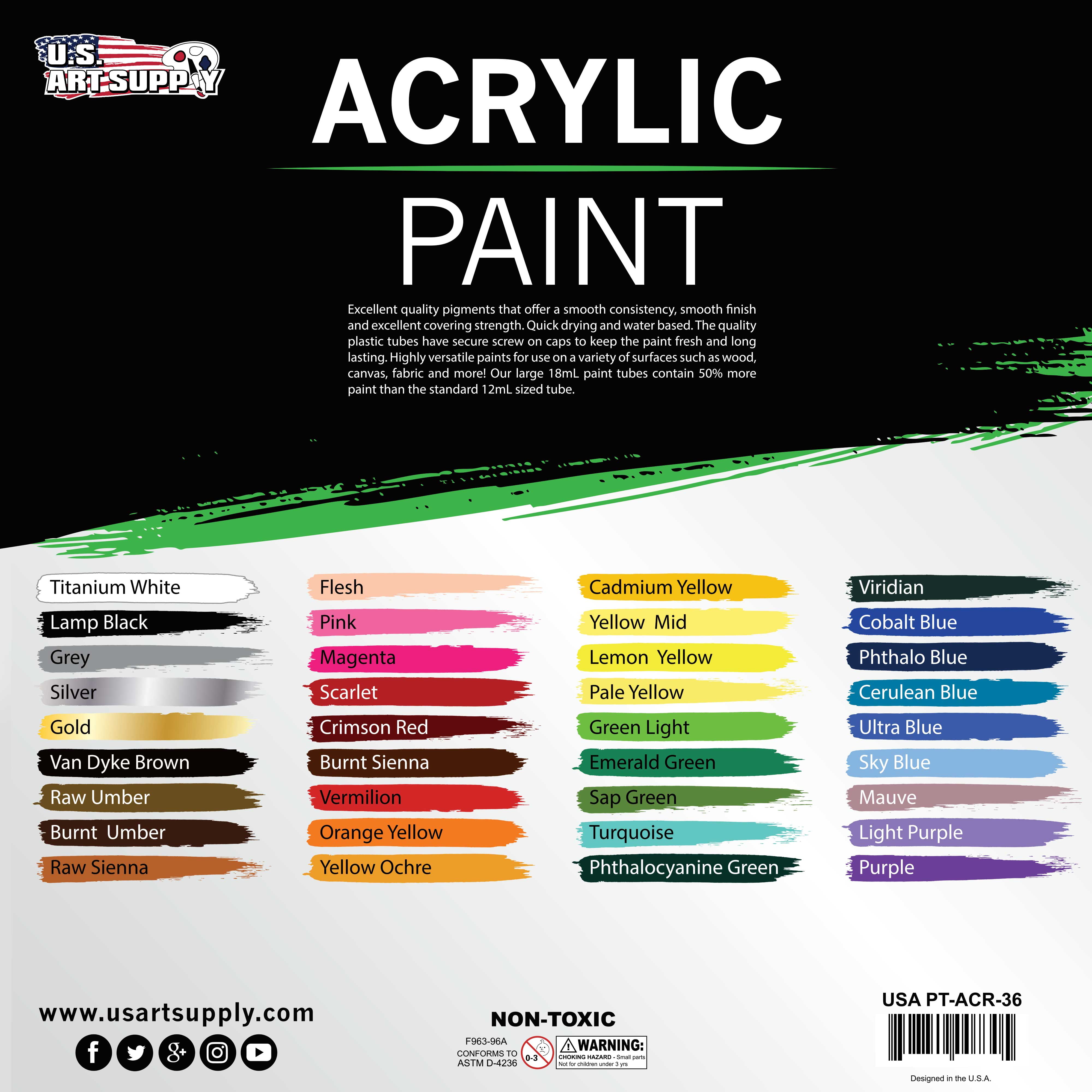 ABEIER Iridescent Acrylic Paint Set of 18 Chameleon Colors 2 oz