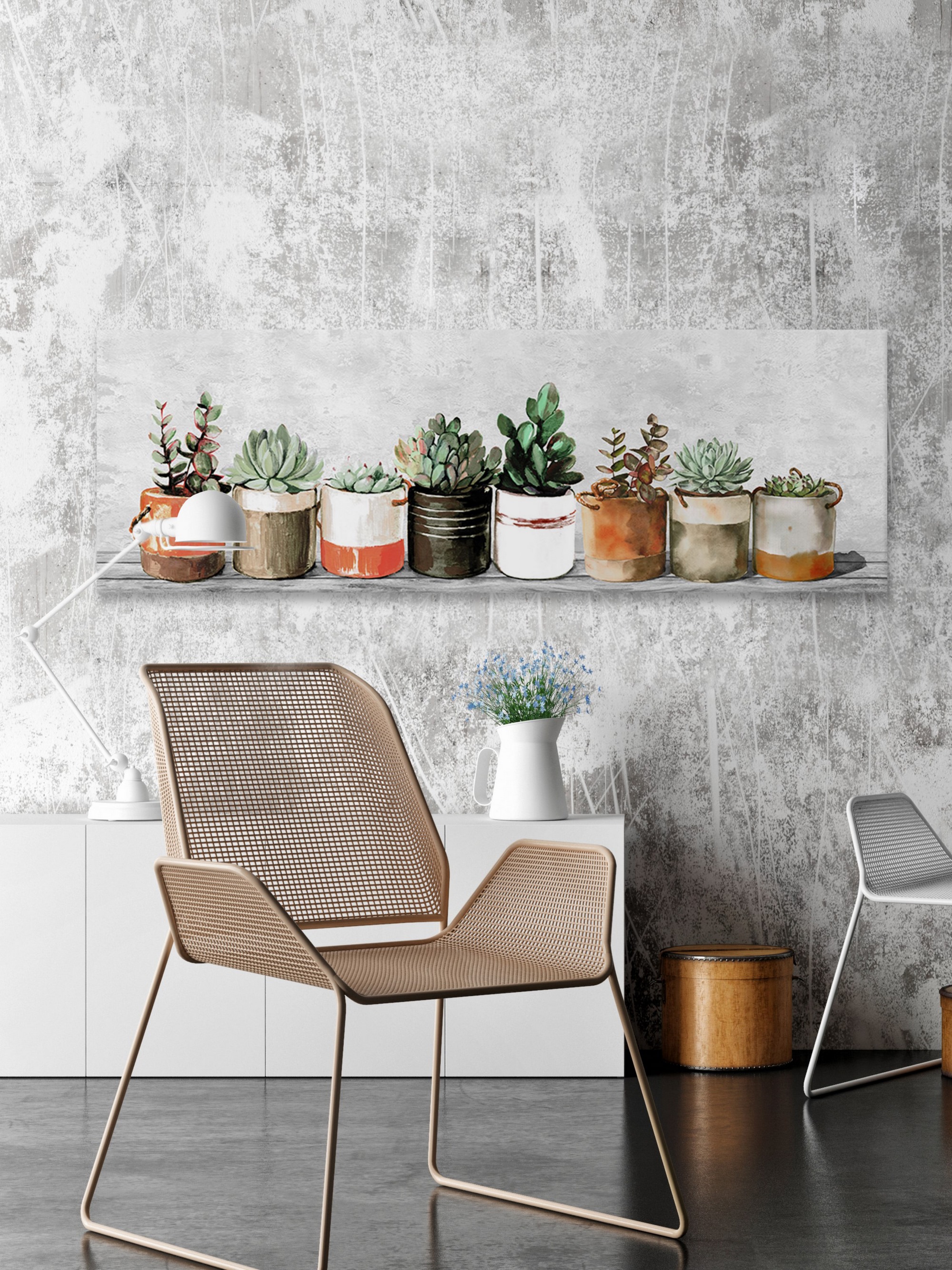 Marmont Hill Make It Orange Pots Canvas Wall Art