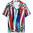 thumbnail image 4 of PRIYAL Men's Short Sleeve Pajama Sets Button Down Collar Sleepwear Soft Lounge Pjs Set Lightweight Men's Outfits, 4 of 12