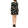 thumbnail image 3 of MODA NOVA Juniors Peter Pan Collar Long Sleeves Above Knee A Line Dress Black-Heart L, 3 of 6
