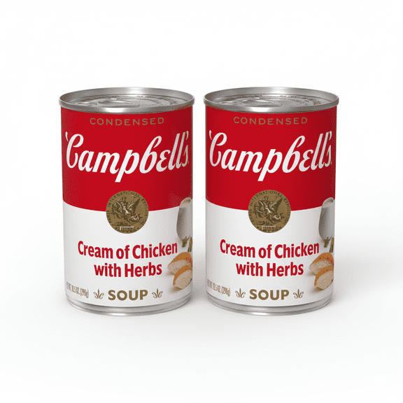Campbell's Condensed Cream of Chicken Soup with Herbs,(2-Pack) 10.5 oz Can