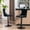 Black, variant on Newest Set of 2 Swivel Bar Stools, Velvet Tufted Back with 17.7" Chrome Base, Adjustable Seat, Gray