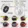 thumbnail image 4 of FaithHeart Nordic Viking Spinner Runes Ring Men Punk Cuban Link Rotatable Stainless Band Ring, 4 of 8