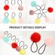 thumbnail image 3 of EeaseMX 12 piezas de gomas elásticas para el pelo con pompones, bandas para el pelo con pompones, coleteros esponjosos, 3 of 8