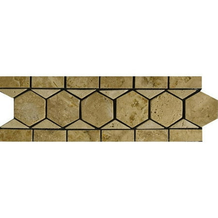 Emser Tile Natural Stone 12'' x 4'' Napoli Travertine Listello
