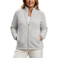 thumbnail image 2 of Women's & Plus Size Micro Polar Fleece Jackets, Fall Winter Zip-up Stand Collar Long Sleeve Cozy Warm Outdoor Coats, S-4XL, 2 of 6