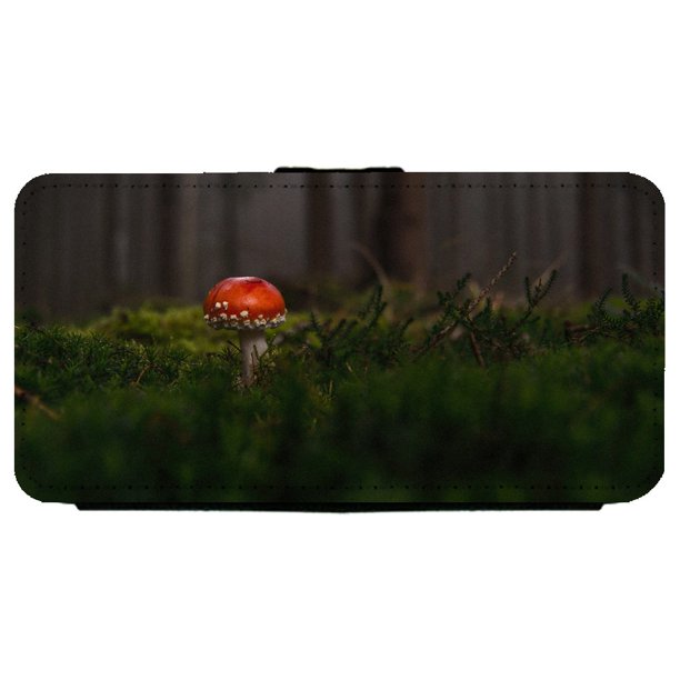 Red Topped Mushrooms In Lush Green Woods Samsung Galaxy S7 Leather Flip Phone Case Walmart Com Walmart Com