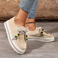 thumbnail image 6 of Viluyesy Womens Thick Sole Flats, Comfortable Suede Leather Lace Up Fashion Retro Loafers Shoes Beige US5.5, 6 of 9