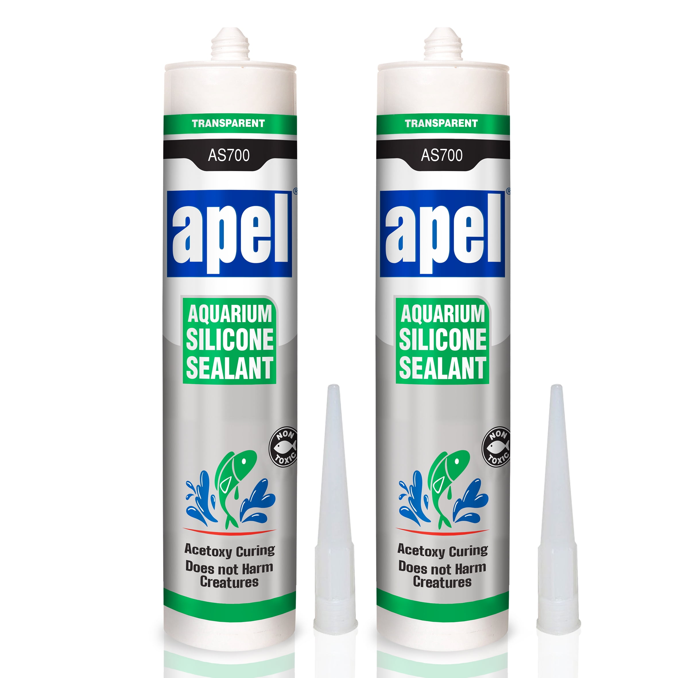 Clear Aquarium Silicone Sealant 2-Pack, Non-Toxic, 10.4 fl oz Each
