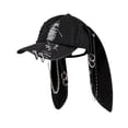 thumbnail image 2 of Gorra de béisbol con orejas de animal, regalo, gorra vaquera ajustable para deportes, baile y actividades al aire libre. Orejas de conejo negras, 2 of 8
