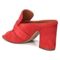 thumbnail image 3 of YDN Women Graceful Peep Open Toe Chunky Block Mid Heel Sandals Slip On Mules Casual Slide Slipper Shoes Size 7 Red, 3 of 5