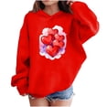 thumbnail image 1 of RXMEKW Heart Print Full-Zip Hooded Sweatshirt for Boys And Girls In Medium And Large With Pockets, 1 of 8