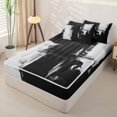 thumbnail image 3 of Erosebridal Gray White Black Zipper Full Size Comforter Sets with Fitted Sheet and 2 Pillowcases, Abstract Aesthetic Zipper Bedding Set, Black Reversible, 3 of 5