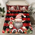 thumbnail image 2 of jejeloiu Cute Gnome Green Christmas Tree Happy New Year Queen Sheet Set,Super Cozy Child Bedding,4 Pieces, 2 of 7