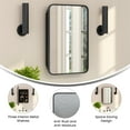 thumbnail image 4 of Flash Furniture 16" x 24" Recessed Bathroom Medicine Cabinet with Rounded Beveled Mirror and Reversible Metal Frame in Black, 4 of 10