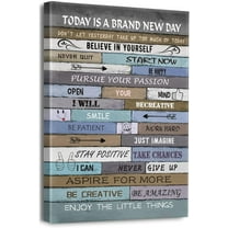 Motivational Wall Art Framed Canvas for Office Inspirational Wall Decor for Home Office Bathroom Bedroom Classroom Gym - Rustic Positive Quotes Word Artwork Wall Decor 12" x 16"