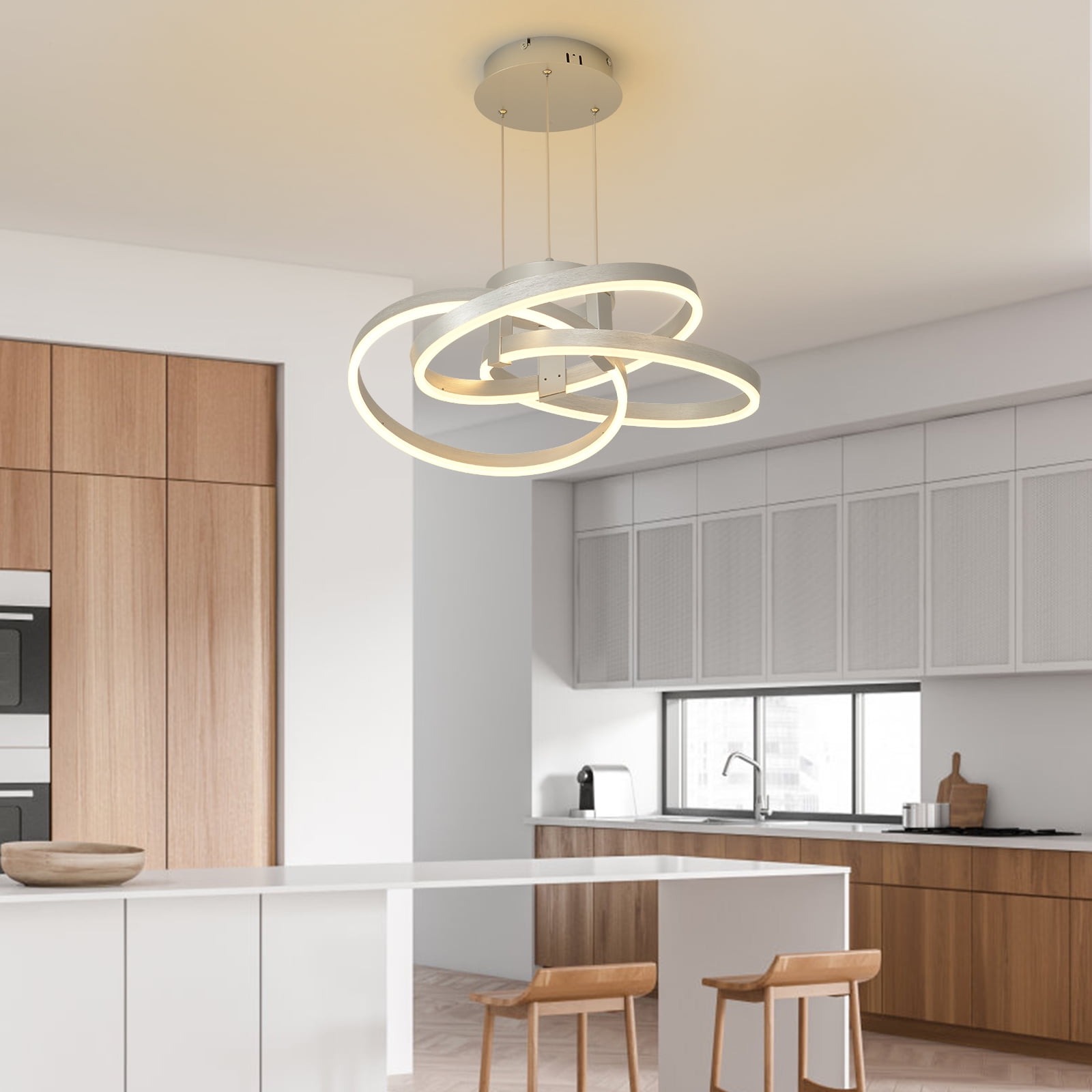 Modern LED Pendant Lighting for Dining Room & Kitchen Island Stepless Dimmable Pendant Light with Remote Dimming Chandelier Contemporary Adjustable Ceiling Fixture Ceiling Light