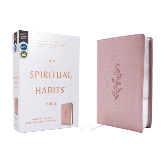 Niv, Spiritual Habits Bible, Leathersoft, Pink, Red Letter, Comfort Print: Learn to Live a Gospel-Centered Life, (Hardcover)