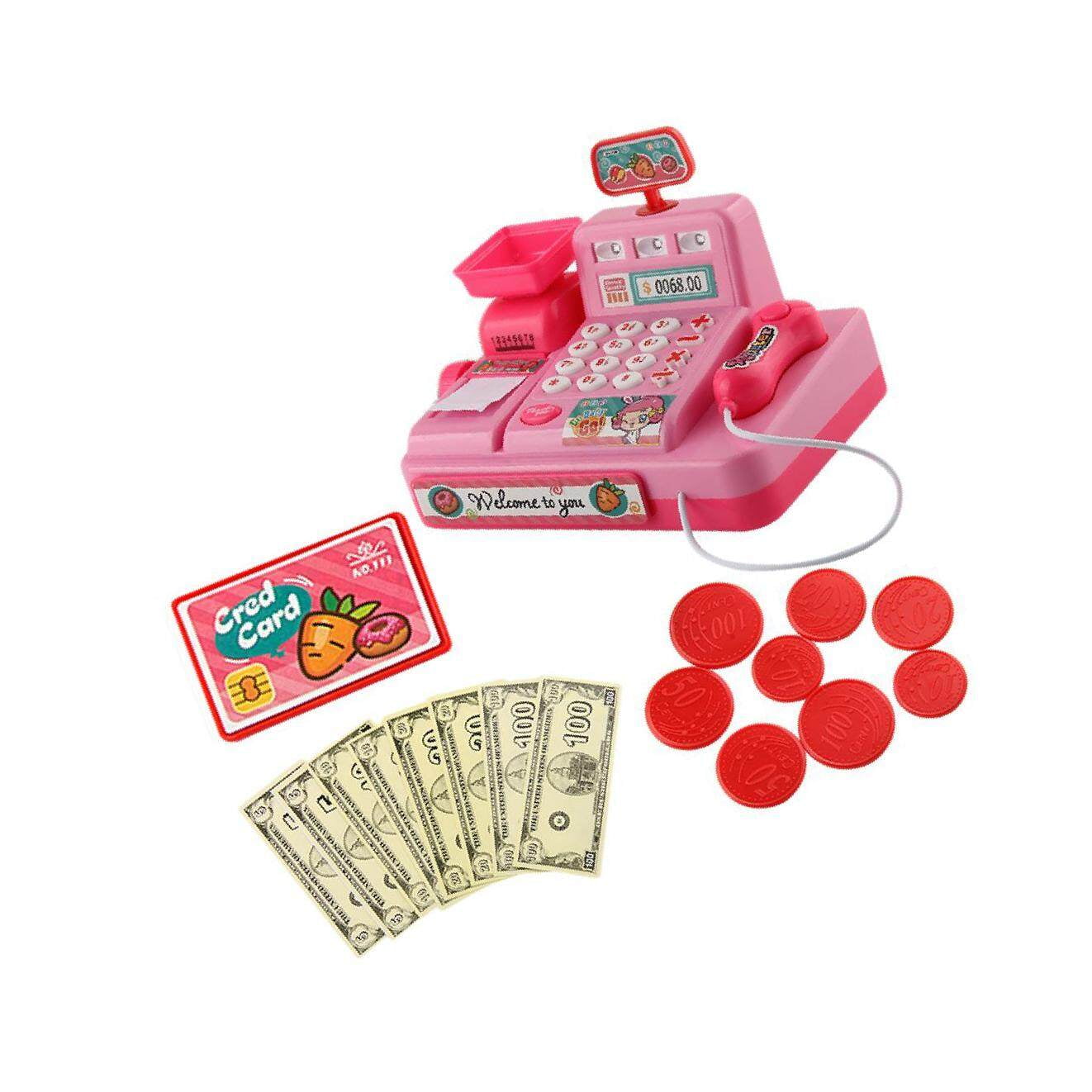 Eky Jouet de Caisse Mini pour Enfants - Jouet de Caissier Jeu de Rôle Supermarché Courses avec Carte de Crédit et Écran, Activités Éducatives Préscolaires Jeu de Simulation pour Enfants