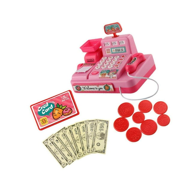 serony Ensemble de Jeu de Simulation de Supermarché pour Enfants, Jouets de Caisse, Cadeau Rose