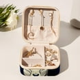 thumbnail image 6 of Deer Travel Portable Square Jewelry Box Organizing Rings Earrings Necklaces Bracelets for Girls Women, 6 of 6