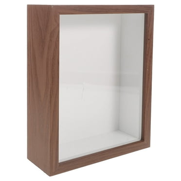 MLINS Deep Shadow Box Frame Acrylic Display Case for Specimen with Clear Window for Tabletop and Wall Hanging Wooden Photo Frame