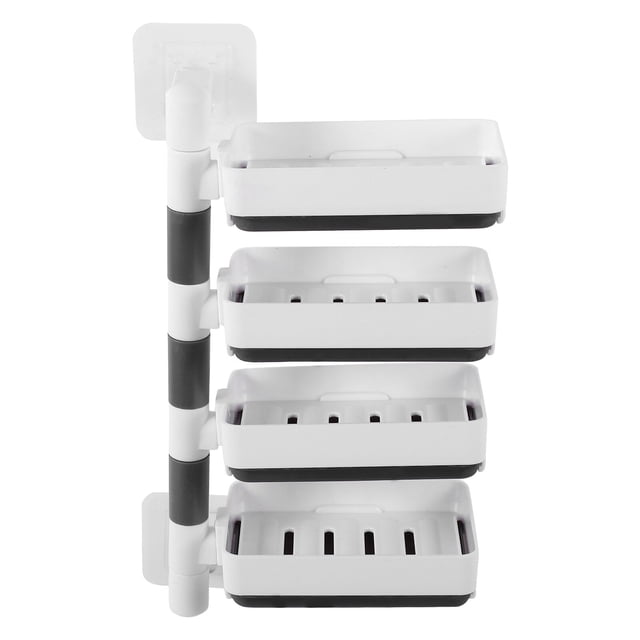 IDEANATEGRATE Soporte De Jabón Para Desmontable Con Almacenamiento En Capas Y Fijación Sin Tornillos