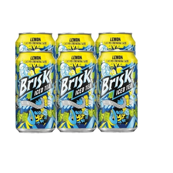 Brisk Iced Tea Natural Flavor, 12 Oz Cans (Lemon) Pack of 6