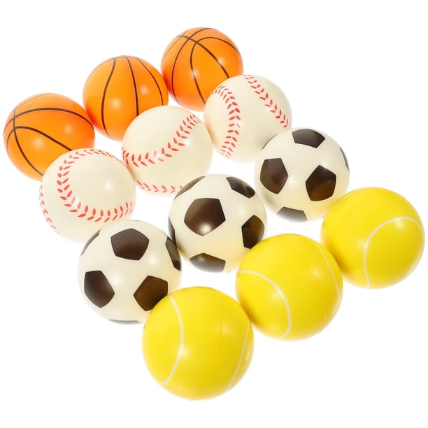 12 pelotas antiestrés deportivas de espuma para niños, juguetes educativos para apretar.