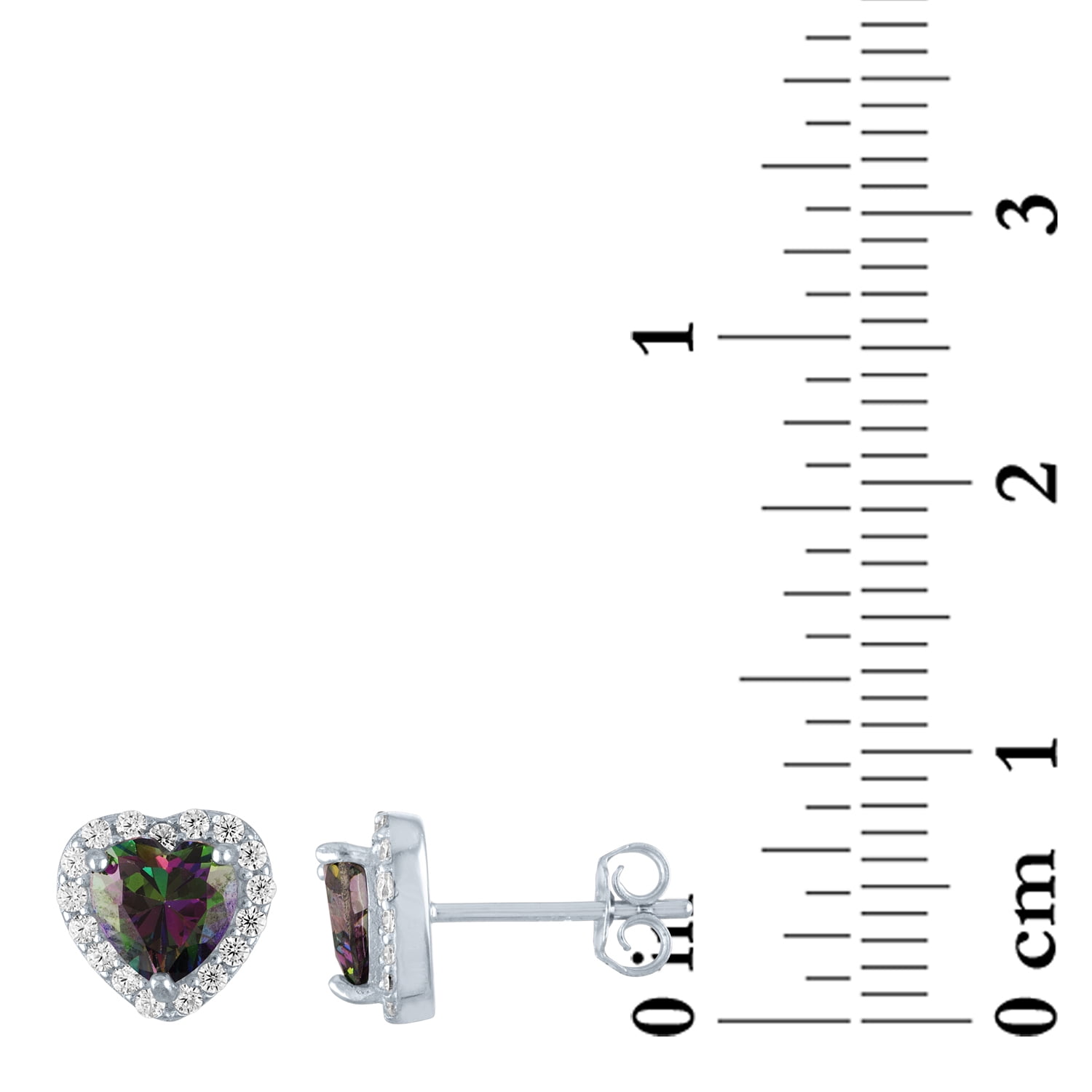 Ladies Brilliance Fine Jewelry Simulated Mystic Topaz and CZ Sterling Silver Earrings