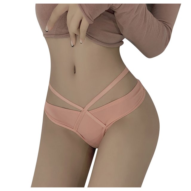 Gibobby Ropa interior sexy para mujer Tangas sin costuras para mujer Ropa interior Dama Cintura Tanga Tangas Color sólido(Rosa,M)