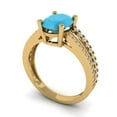 thumbnail image 2 of Clara Pucci 14K Yellow Gold 2.32ct Turquoise Solitaire with Accents Ring, 2 of 7