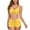 Yellow, variant on Baywell Women's 2 Piece Spaghetti Strap Bathing Suits Top with Drawstring Shorts Bikini Set, Black, L