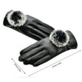 thumbnail image 3 of Gants Rouges Mitaines Mode Gants Doublés en Molleton Femmes Gants de Conduite en Cuir d'Agneau, 3 of 4