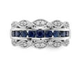 thumbnail image 4 of 14K White Gold Ring Band Gemstone Sapphire Round Blue Diamond, Size 5, 4 of 5
