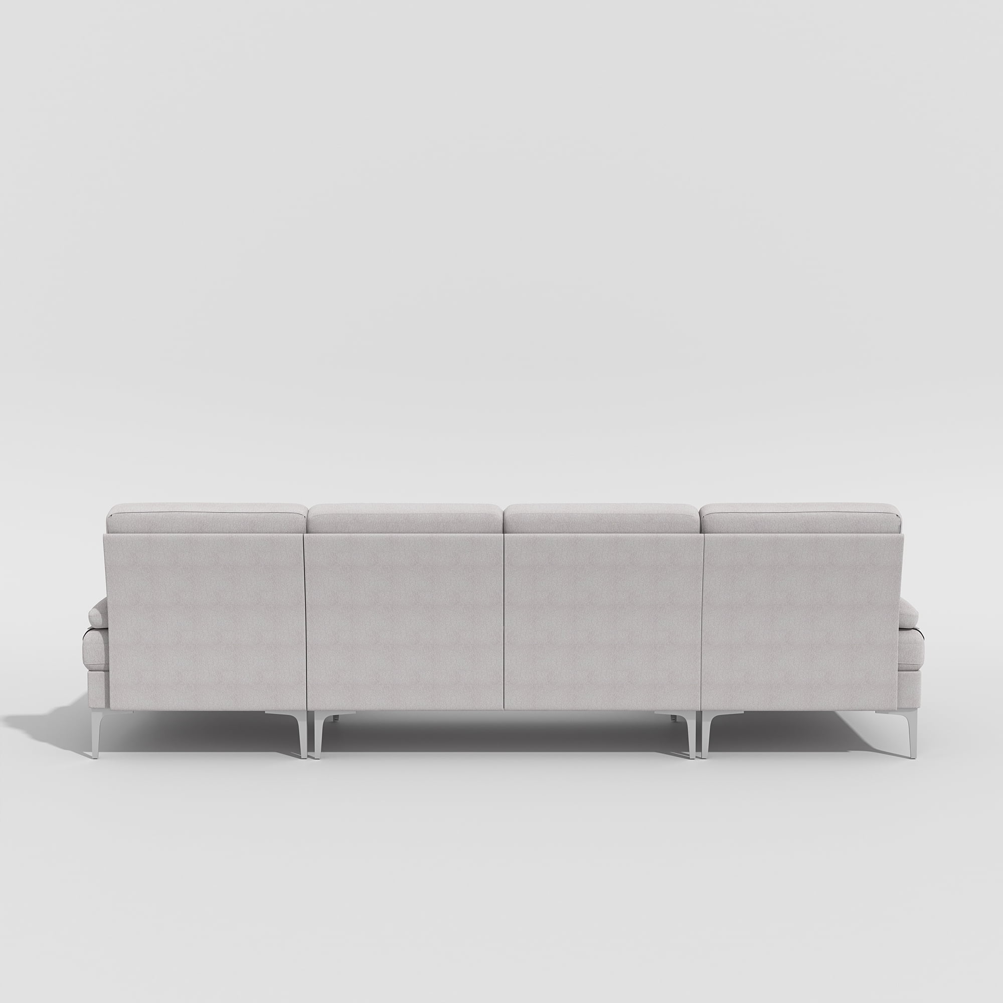 Kadyn U-Shaped Fabric with Two Imperial Concubine Iron Feet 4 Seats Indoor Modular Sofa, Sofa Couch for Living Room, Beige