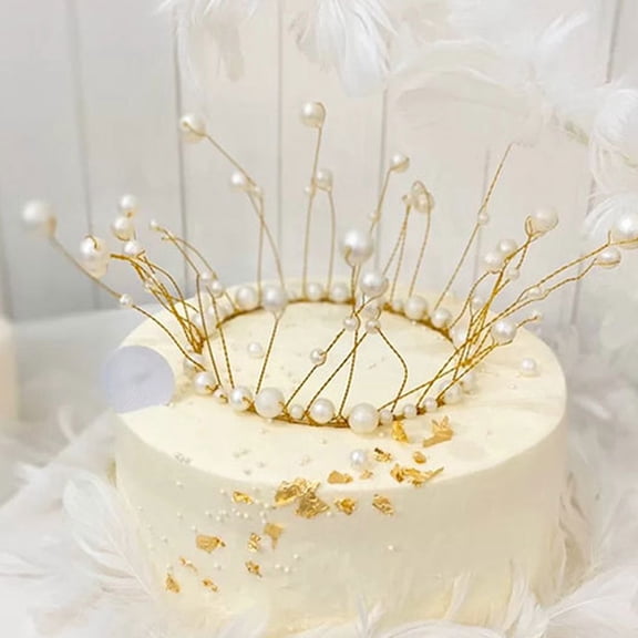 FELTECHELECTR 2Pcs Crown Cake Toppers Assorted Color For Weddings