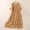 Khaki, variant on Kmdttou Women's Short Sleeve Loose Plain Dresses Solid Color Lace-up Organ Pleats On Both Sides Loose Casual Mid-sleeve Linen Dress