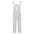 thumbnail image 3 of iEFiEL Kids Girls Sequins Sleeveless Jumpsuit Romper Outfit Casual Glittery Metallic Overalls Silver 14, 3 of 7