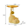 thumbnail image 3 of Cat Statue with Tray Sculpture Resin Multifunctional Cute Table Centerpiece Cat Sculpture Key Holder Art Figurine for Party Living Room Cafe Yellow, 3 of 9