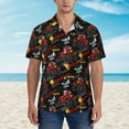 thumbnail image 4 of Lsque Monster Truck pattern Hawaiian Shirt for Men, Unisex Summer Beach Casual Short Sleeve Button Down Shirts-X-Large, 4 of 9