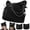 1PC, variant on Gothic Cat Ear Beanie with Punk Chain & Bat Charm, Y2K Grunge Goth Accessories Black Crochet Winter Knitted Hats Women