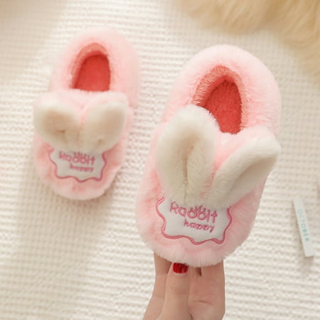 

Kids Children s Boys Girls Cartoon Plush Shoes Indoor Home Warm Cotton Slippers