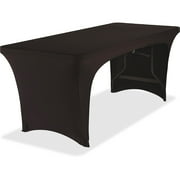 Iceberg Spandex Open-Sided Fabric Table Cover, 6', Black by Iceberg Enterprises, LLC